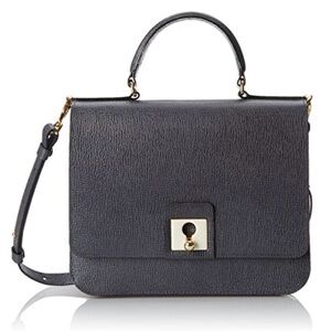 Orla Kiely Black Textured Shoulder Backpack Bag